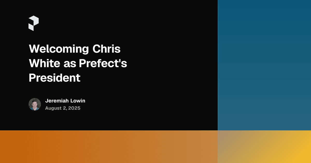 Welcoming Chris White as Prefect's President